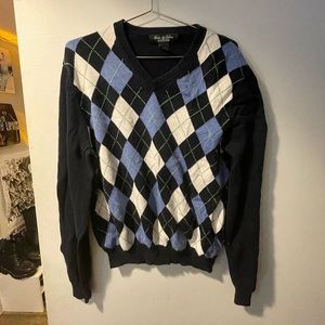 Argyle blue mens sweater